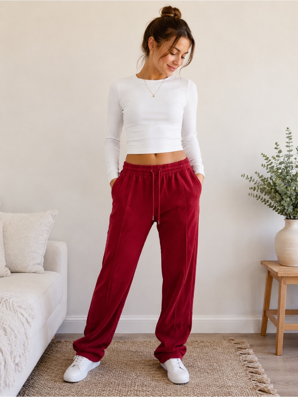 Maurices Women's Red Track Jogger Pants